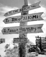 Marines install sign on Tarawa