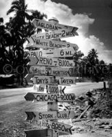 Signpost at crossroads, Tacloban