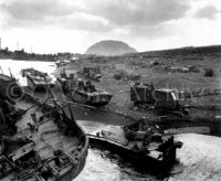Destroyed equipment after battle, Iwo Jima