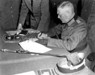 Field Marshall Wilhelm Keitel signing surrender