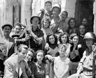 US Soldiers with Italian Civilians, Sicily