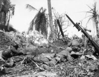 7th Infantry Division use flamethrower, Kwajalein