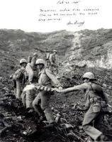 Marines carry first American flag up Mount Suribachi, signed photo