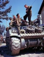 Canadian Forces on Sherman Tank in Normandy 