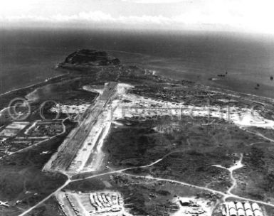  Aerial view of Japanese Airfield 1#, Iwo Jima