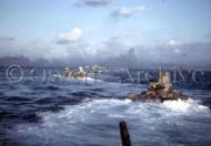 Marines on LVT head for Iwo Jima