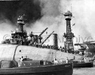 USS Oklahoma capsized on Battleship Row