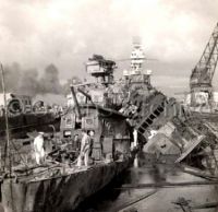 USS Cassin and USS Downes after attack