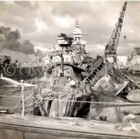 USS Cassin and USS Downes in dry dock after attack