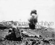 6th Marine Division using dynamite to seal cave