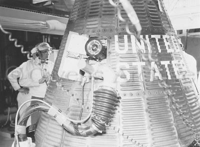 Close-up view of the fueling of the Liberty Bell 7 for the Mercury-Redstone