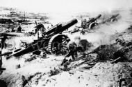 British guns fire at German front