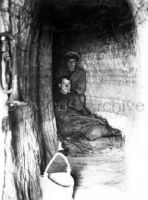 British troops in bombproof shelter