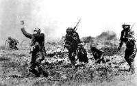 German gas attack at front line