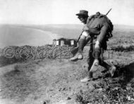 Australian soldier bringing in wounded, Anzac