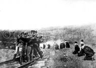 Blindfolded Jugo-Slavs executed